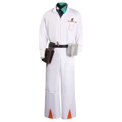 Back to the Future Doc Brown Men Jumpsuit Suit Cosplay Costume Halloween Carnival Outfit