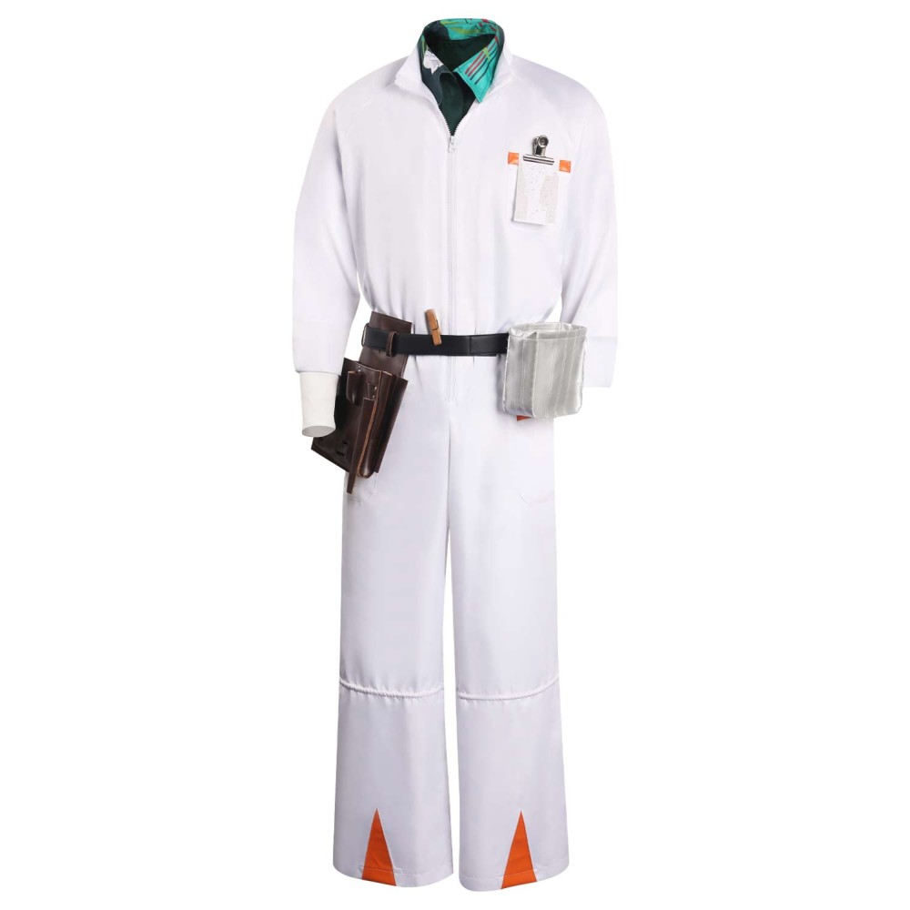 Back to the Future Doc Brown Men Jumpsuit Suit Cosplay Costume Halloween Carnival Outfit