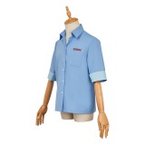 Dispatch Robert Robertson Mecha Man Blue Shirt Cosplay Costume Halloween Carnival