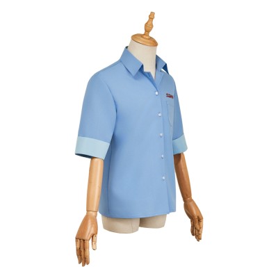 Dispatch Robert Robertson Mecha Man Blue Shirt Cosplay Costume Halloween Carnival