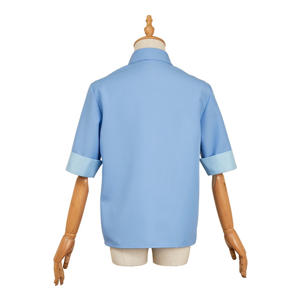 Dispatch Robert Robertson Mecha Man Blue Shirt Cosplay Costume Halloween Carnival