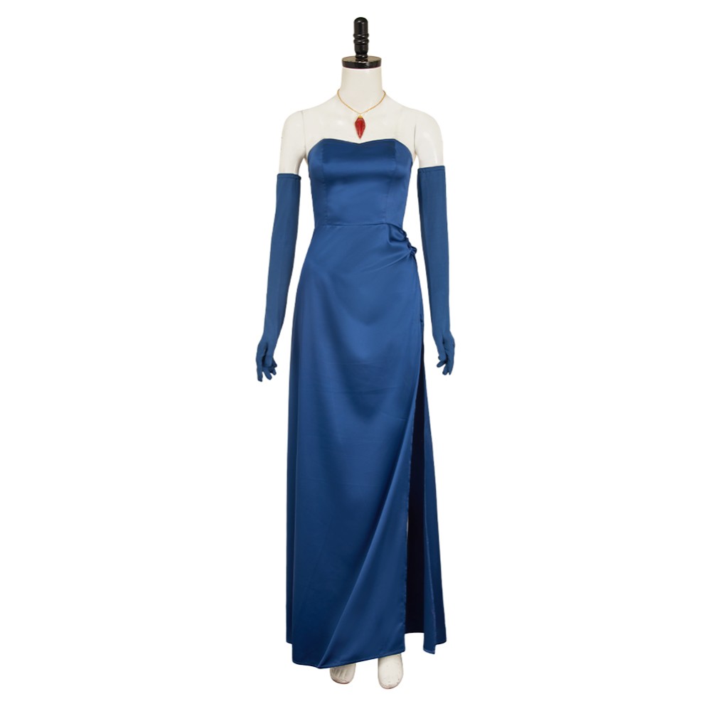 Dispatch Blonde Blazer Blue Dress Cosplay Costume Halloween Carnival Outfit