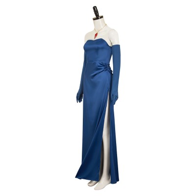 Dispatch Blonde Blazer Blue Dress Cosplay Costume Halloween Carnival Outfit