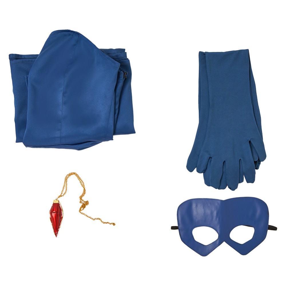 Dispatch Blonde Blazer Blue Dress Cosplay Costume Halloween Carnival Outfit