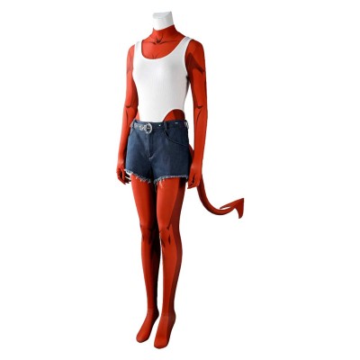 Dispatch Malevola Women Red Jumpsuit Cosplay Costume Halloween Carnival Outfit