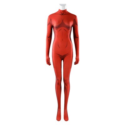 Dispatch Malevola Women Red Jumpsuit Cosplay Costume Halloween Carnival Outfit