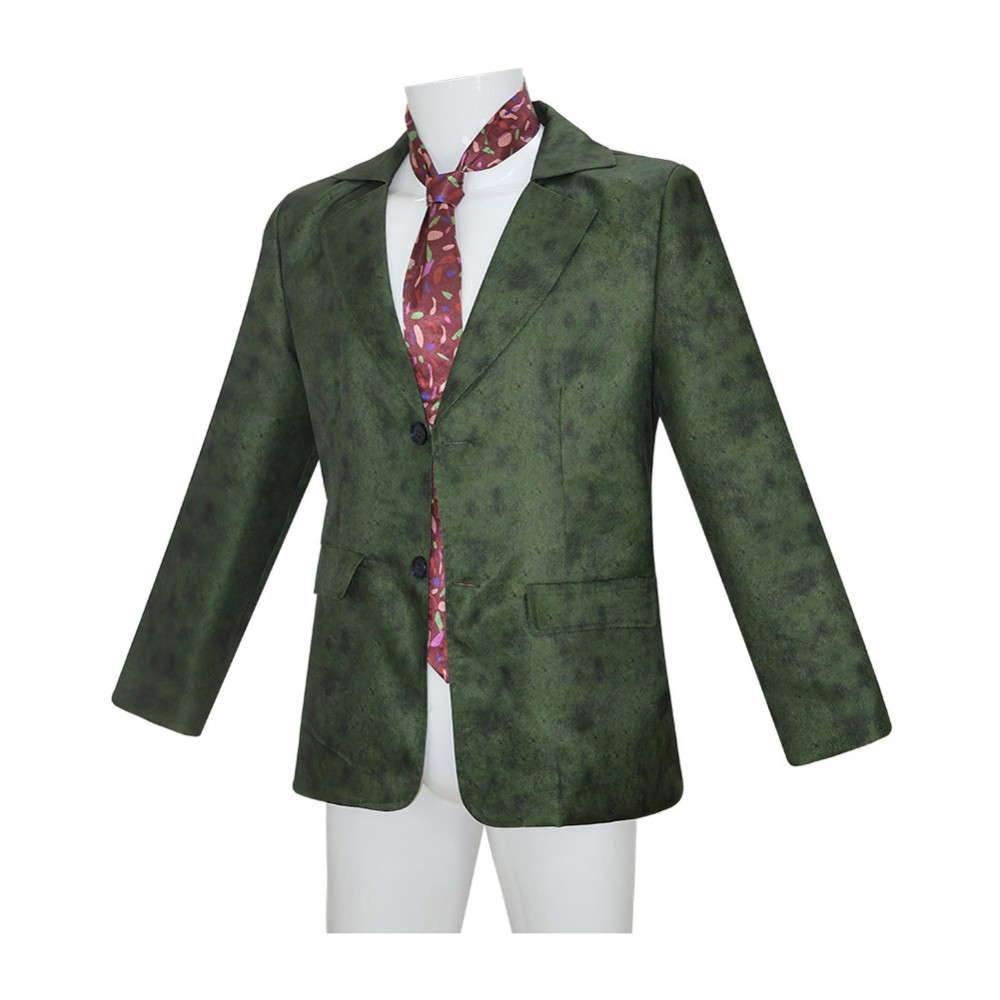 Disco Elysium Harrier Du Bois Men Green Suit Party Cosplay Costume Halloween Carnival