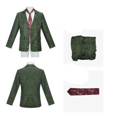 Disco Elysium Harrier Du Bois Men Green Suit Party Cosplay Costume Halloween Carnival