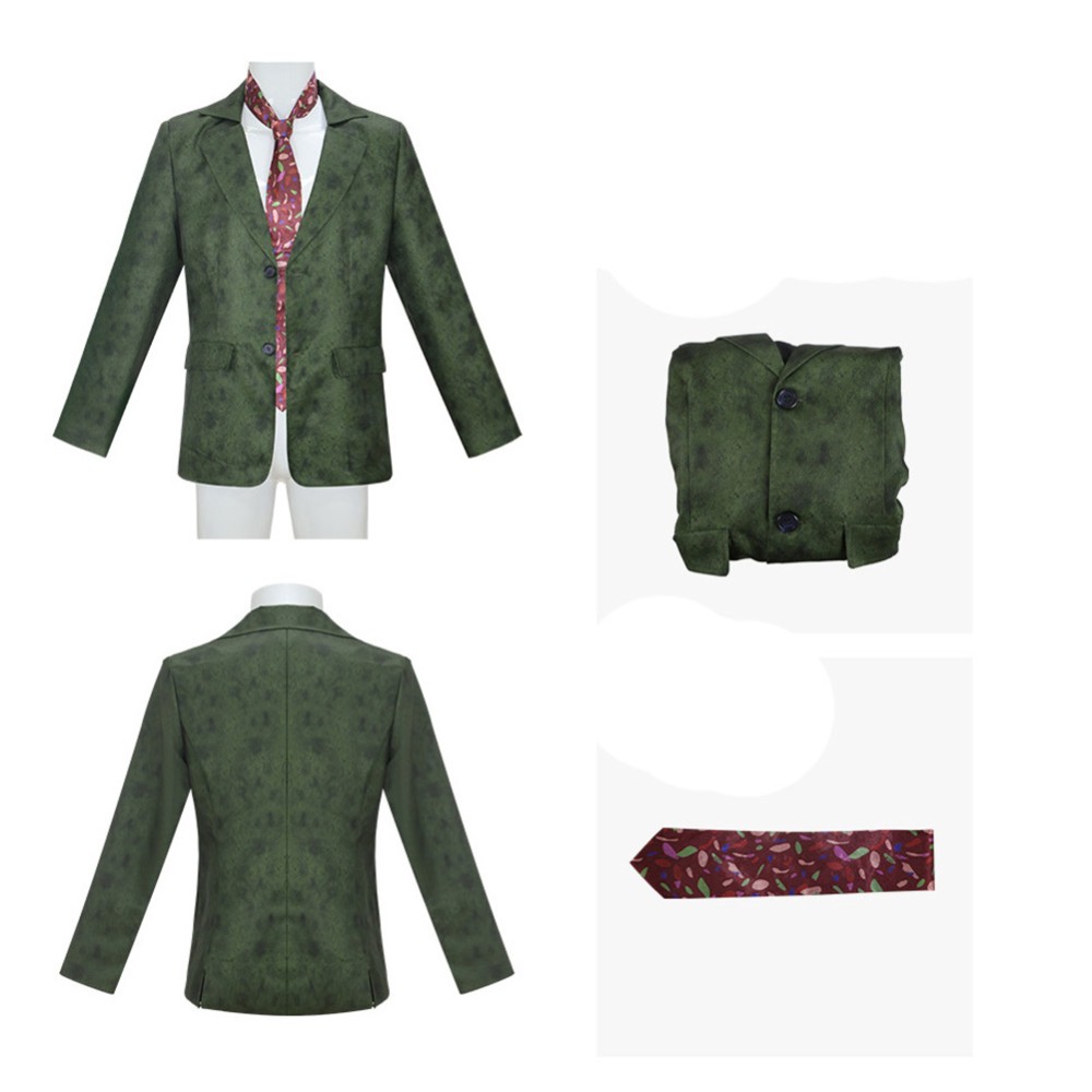 Disco Elysium Harrier Du Bois Men Green Suit Party Cosplay Costume Halloween Carnival