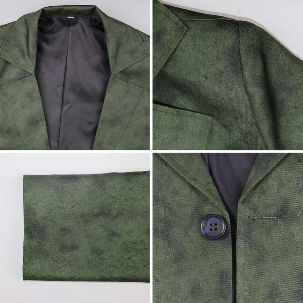 Disco Elysium Harrier Du Bois Men Green Suit Party Cosplay Costume Halloween Carnival