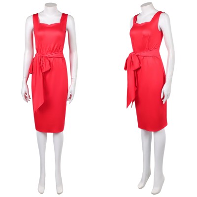 Disclosure Day Marry Women Red Dress Cosplay Costume Halloween Carnival Outfit