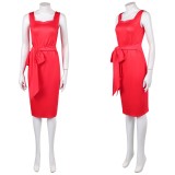 Disclosure Day Marry Women Red Dress Cosplay Costume Halloween Carnival Outfit