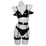 Devil Bat 3 Piece Sexy Bikinis Set Lingerie for Women Suit Original Design Cosplay Costume Halloween Carnival Outfit