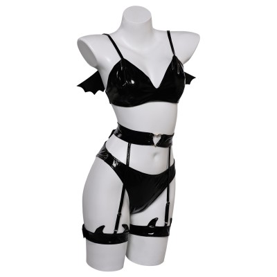 Devil Bat 3 Piece Sexy Bikinis Set Lingerie for Women Suit Original Design Cosplay Costume Halloween Carnival Outfit