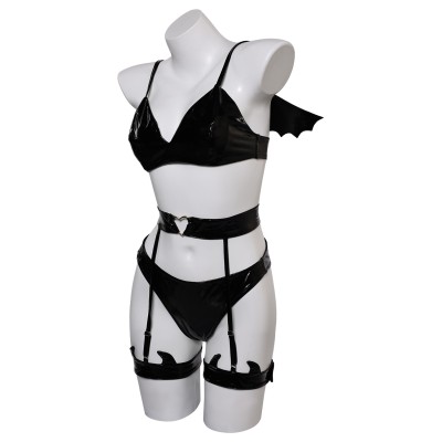 Devil Bat 3 Piece Sexy Bikinis Set Lingerie for Women Suit Original Design Cosplay Costume Halloween Carnival Outfit