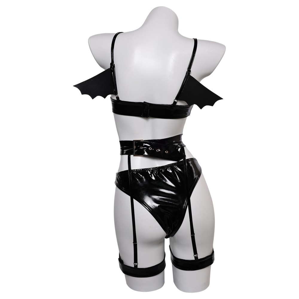 Devil Bat 3 Piece Sexy Bikinis Set Lingerie for Women Suit Original Design Cosplay Costume Halloween Carnival Outfit