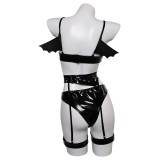 Devil Bat 3 Piece Sexy Bikinis Set Lingerie for Women Suit Original Design Cosplay Costume Halloween Carnival Outfit