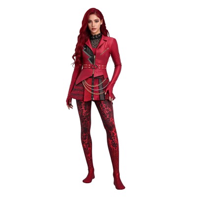 Descendants Red Women Red Cosplay Costume Halloween Carnival Outfit