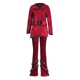 Descendants: Wicked Wonderland Red Women Red Heart-print Cosplay Costume Halloween Carnival Outfit