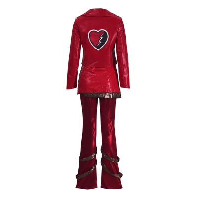 Descendants: Wicked Wonderland Red Women Red Heart-print Cosplay Costume Halloween Carnival Outfit