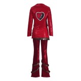 Descendants: Wicked Wonderland Red Women Red Heart-print Cosplay Costume Halloween Carnival Outfit