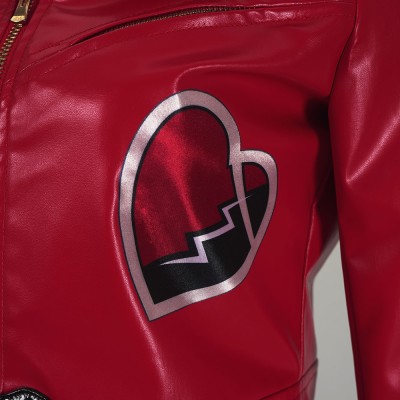 Descendants: Wicked Wonderland Red Women Red Heart-print Cosplay Costume Halloween Carnival Outfit