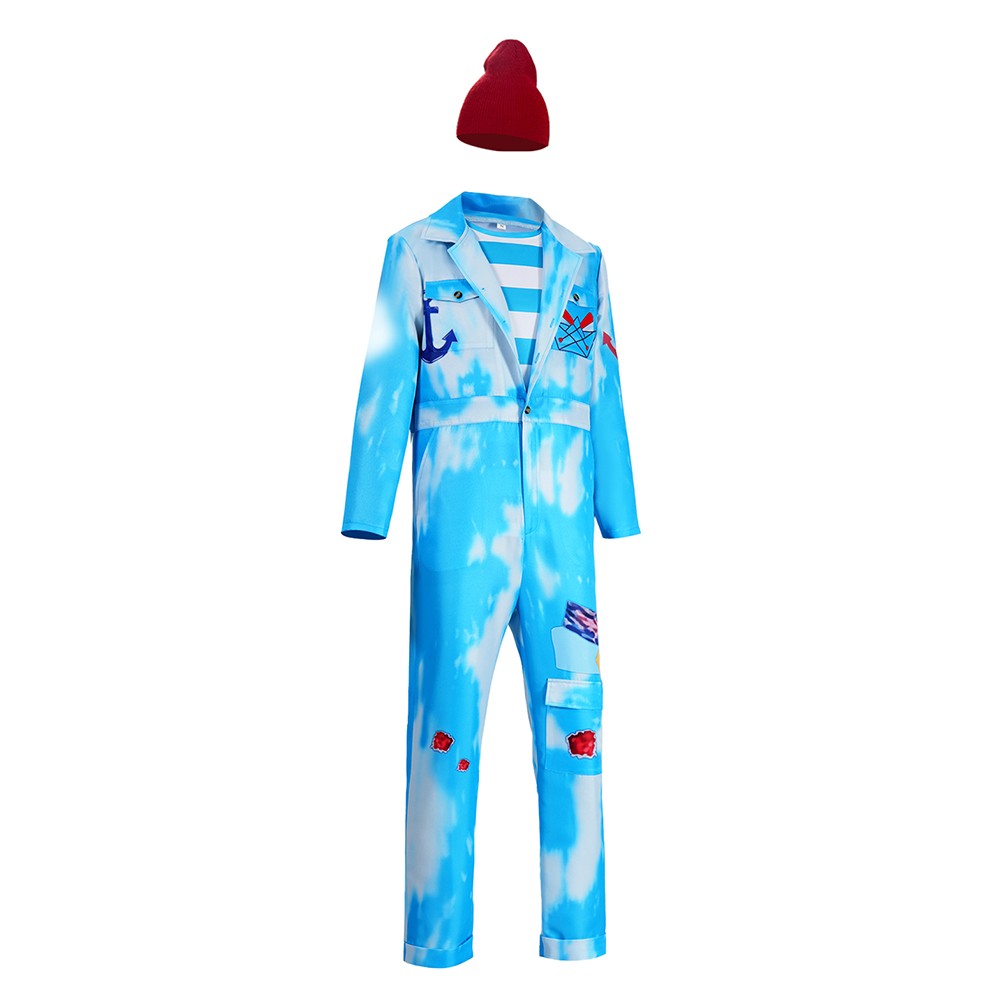 Descendants: Wicked Wonderland Mr. Smee Blue Cosplay Costume Halloween Carnival Outfit