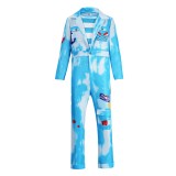 Descendants: Wicked Wonderland Mr. Smee Blue Cosplay Costume Halloween Carnival Outfit