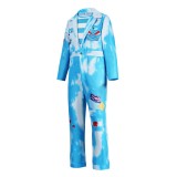 Descendants: Wicked Wonderland Mr. Smee Blue Cosplay Costume Halloween Carnival Outfit