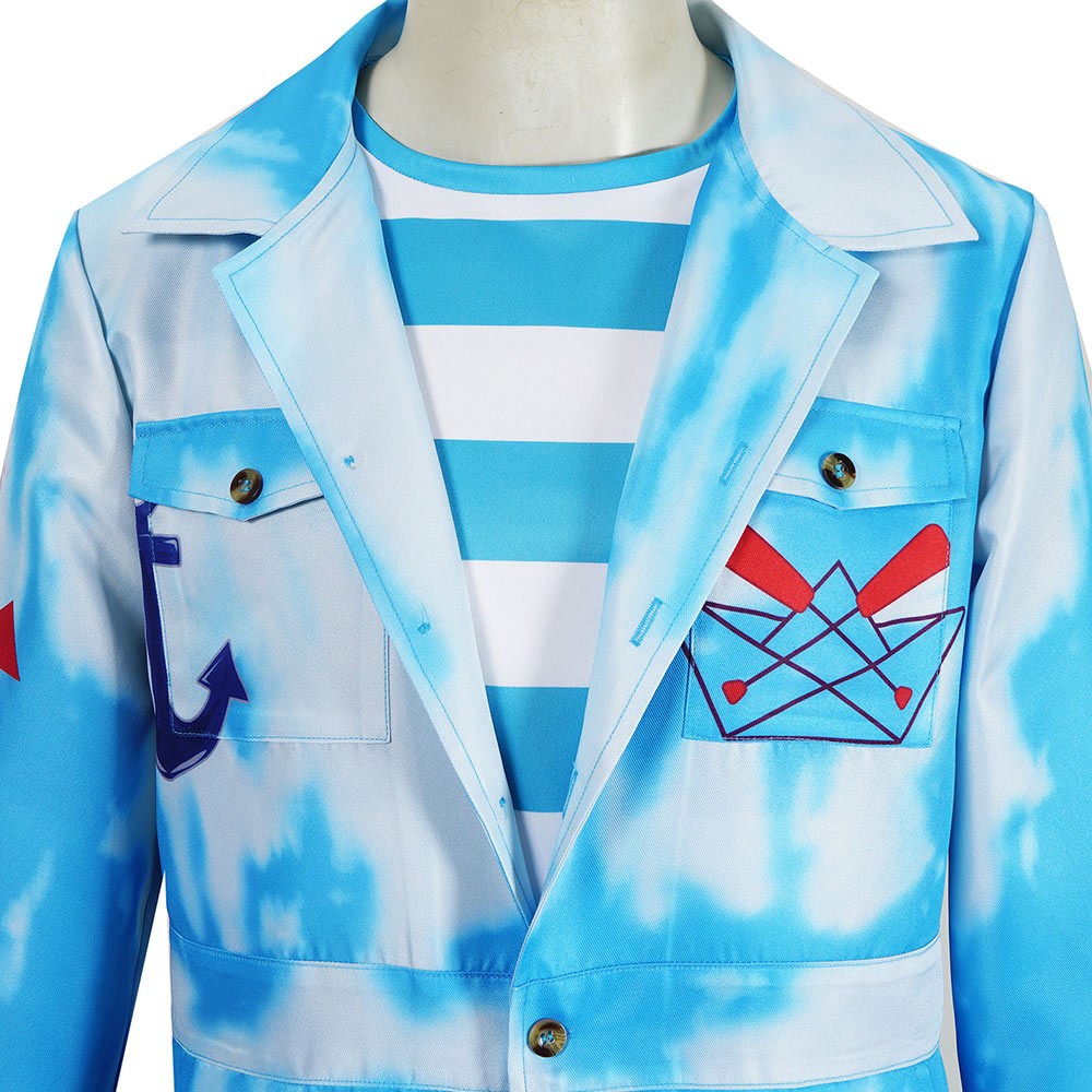 Descendants: Wicked Wonderland Mr. Smee Blue Cosplay Costume Halloween Carnival Outfit