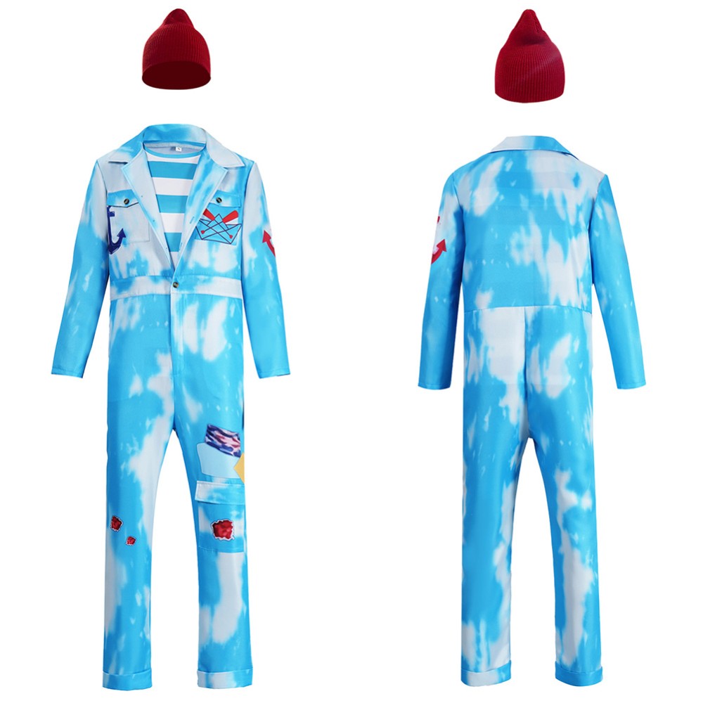 Descendants: Wicked Wonderland Mr. Smee Blue Cosplay Costume Halloween Carnival Outfit