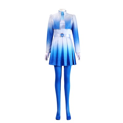 Descendants: Wicked Wonderland Chloe Women Blue Cosplay Costume Halloween Carnival Outfit