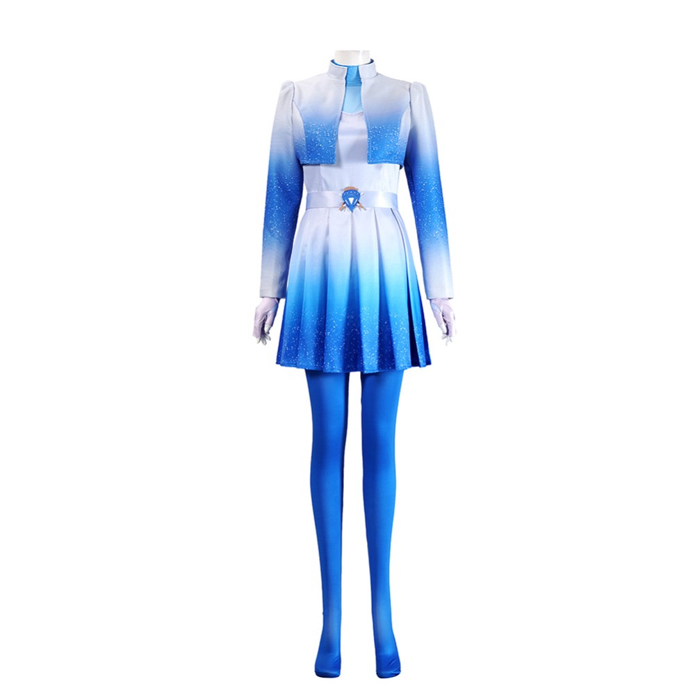 Descendants: Wicked Wonderland Chloe Women Blue Cosplay Costume Halloween Carnival Outfit