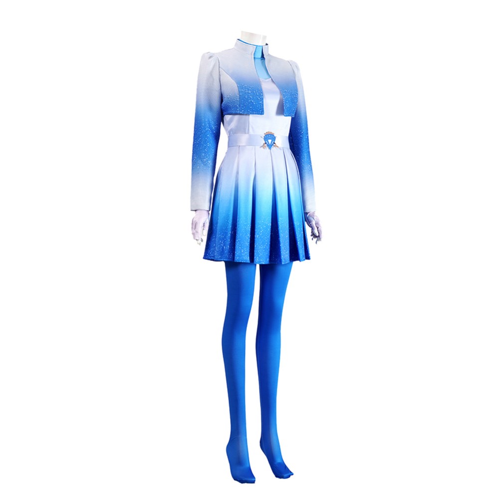 Descendants: Wicked Wonderland Chloe Women Blue Cosplay Costume Halloween Carnival Outfit