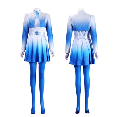 Descendants: Wicked Wonderland Chloe Women Blue Cosplay Costume Halloween Carnival Outfit