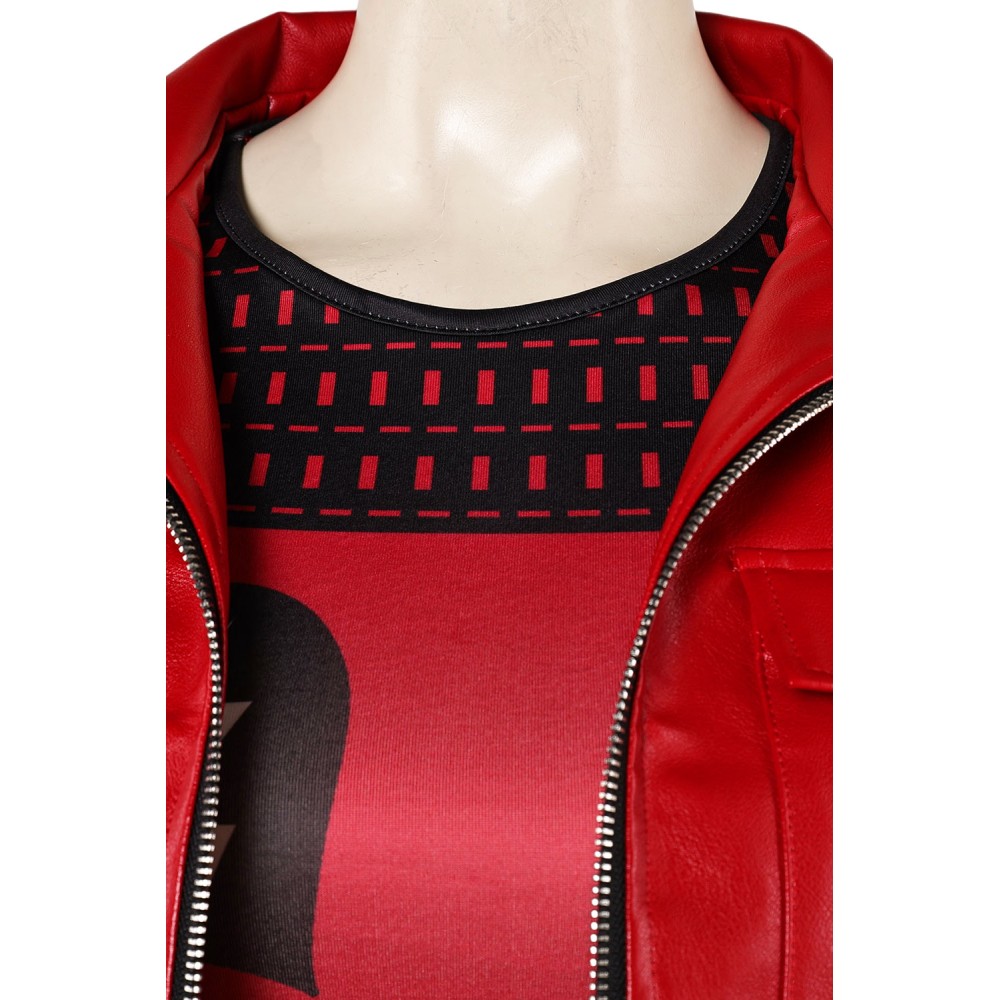 Descendants: The Rise of Red Red Uniform Suit Cosplay Costume Halloween Carnival Outfit