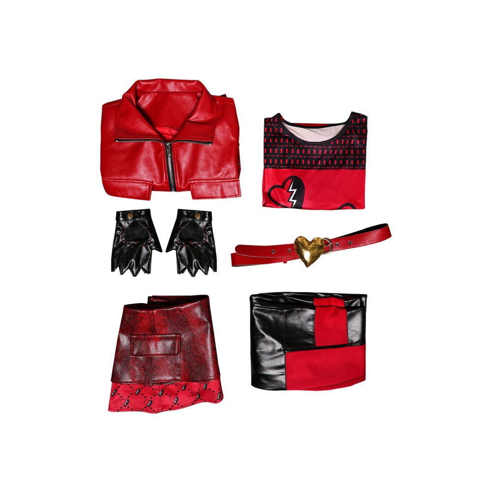 Descendants: The Rise of Red Red Uniform Suit Cosplay Costume Halloween Carnival Outfit