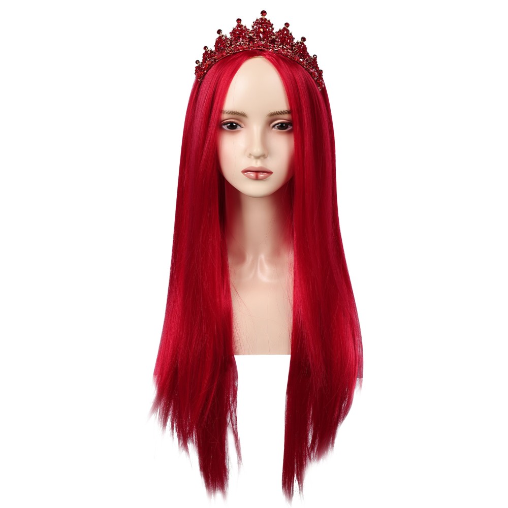 Descendants: The Rise of Red Queen of Hearts Wig Heat Resistant Synthetic Hair Accessories Cosplay Costume Halloween Carnival