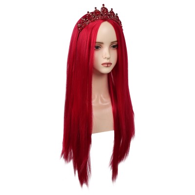 Descendants: The Rise of Red Queen of Hearts Wig Heat Resistant Synthetic Hair Accessories Cosplay Costume Halloween Carnival