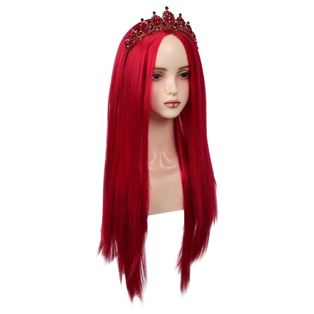 Descendants: The Rise of Red Queen of Hearts Wig Heat Resistant Synthetic Hair Accessories Cosplay Costume Halloween Carnival