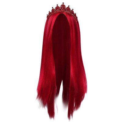 Descendants: The Rise of Red Queen of Hearts Wig Heat Resistant Synthetic Hair Accessories Cosplay Costume Halloween Carnival