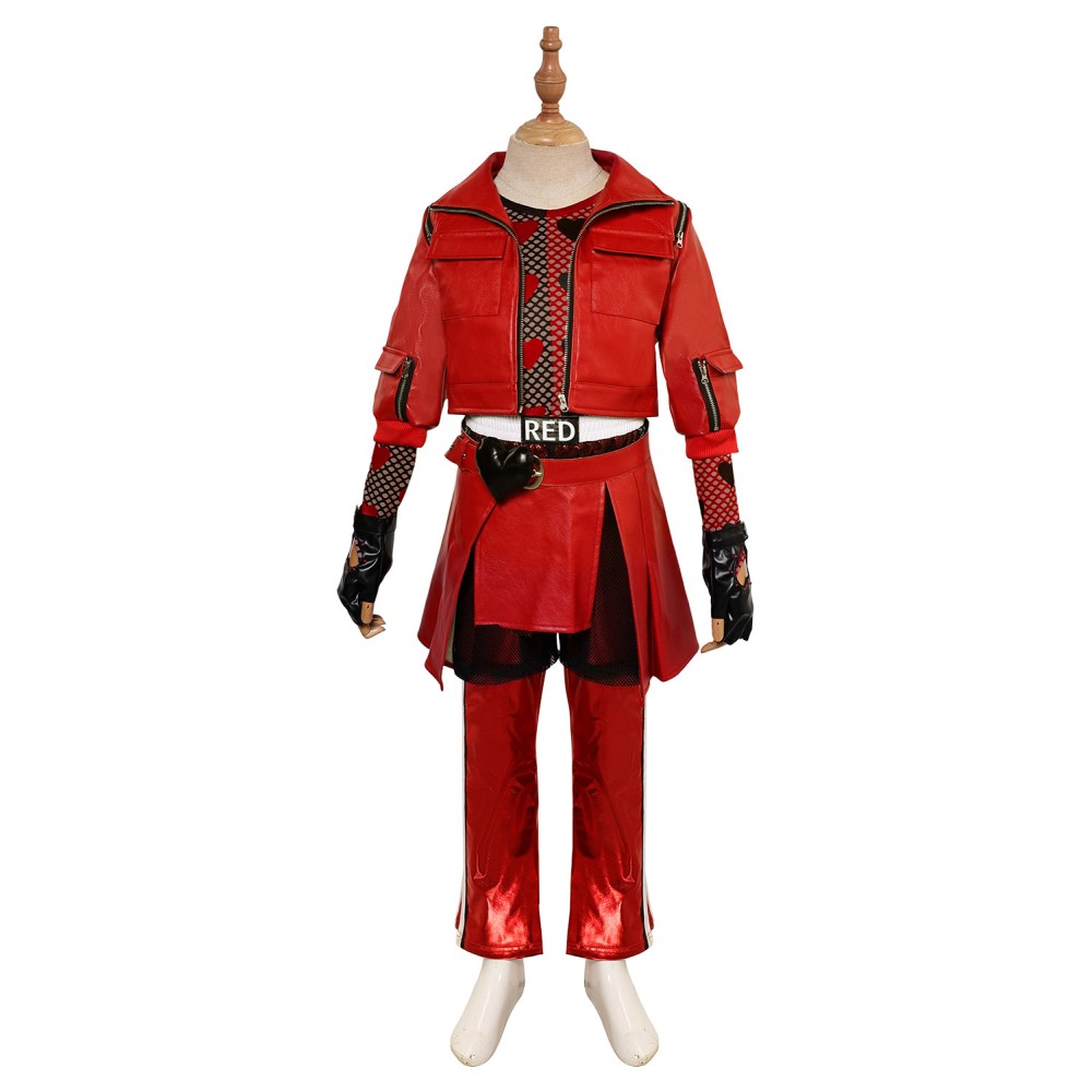Descendants: The Rise of Red Princess Red Kids Suit Cosplay Costume Halloween Carnival Outfit