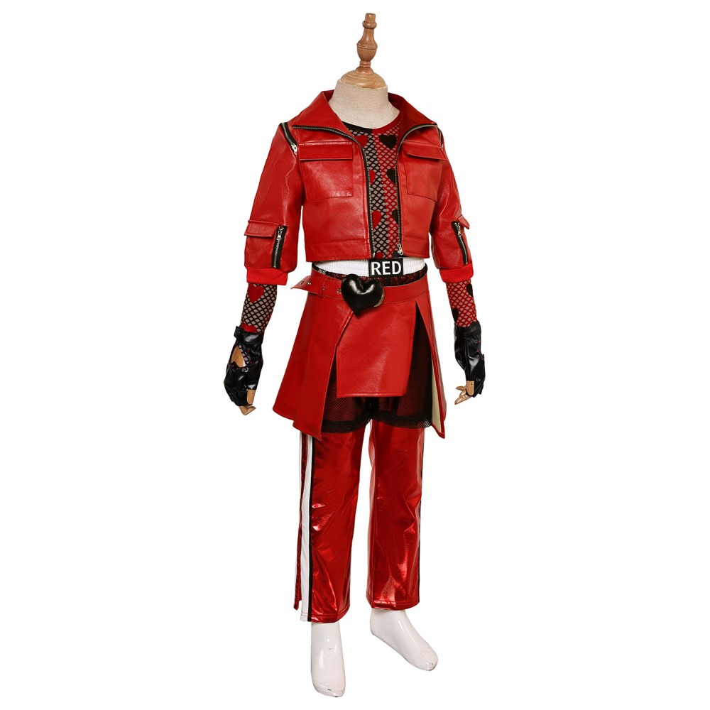 Descendants: The Rise of Red Princess Red Kids Suit Cosplay Costume Halloween Carnival Outfit