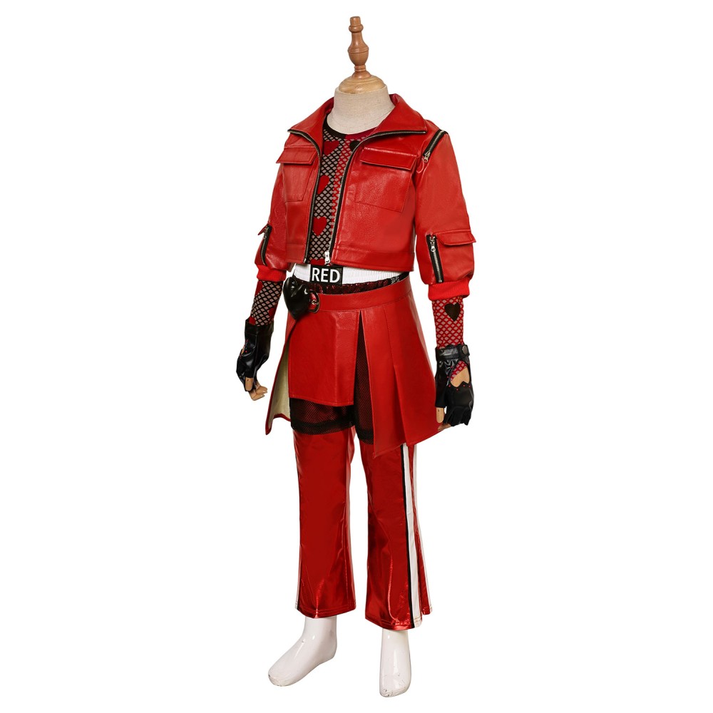 Descendants: The Rise of Red Princess Red Kids Suit Cosplay Costume Halloween Carnival Outfit