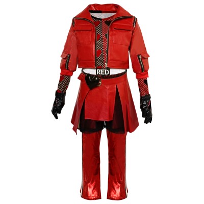 Descendants: The Rise of Red Princess Red Kids Suit Cosplay Costume Halloween Carnival Outfit