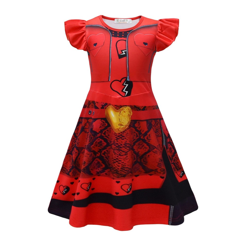 Descendants: The Rise of Red Princess Red Kids Girls Dress Suit Cosplay Costume Halloween Carnival Outfit
