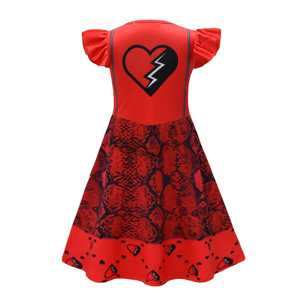 Descendants: The Rise of Red Princess Red Kids Girls Dress Suit Cosplay Costume Halloween Carnival Outfit