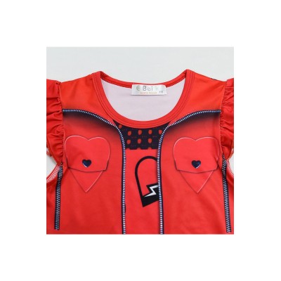 Descendants: The Rise of Red Princess Red Kids Girls Dress Suit Cosplay Costume Halloween Carnival Outfit