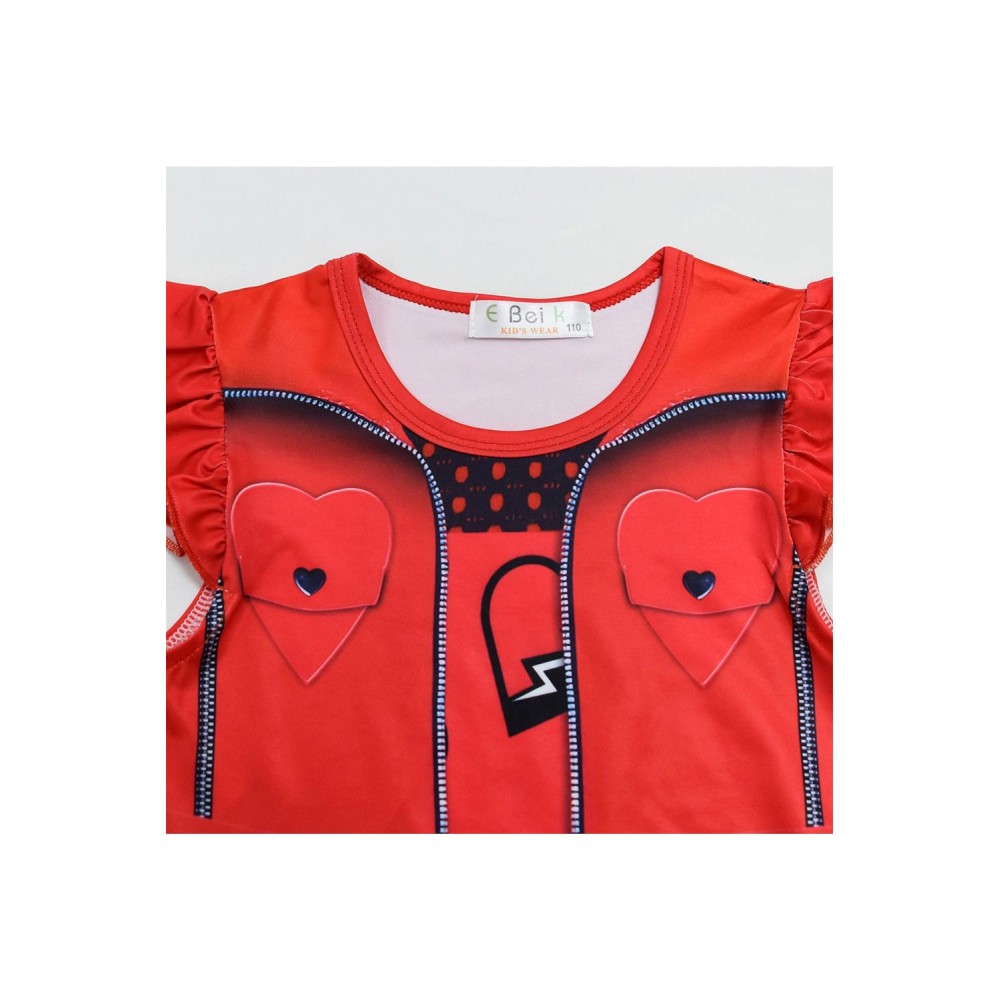 Descendants: The Rise of Red Princess Red Kids Girls Dress Suit Cosplay Costume Halloween Carnival Outfit
