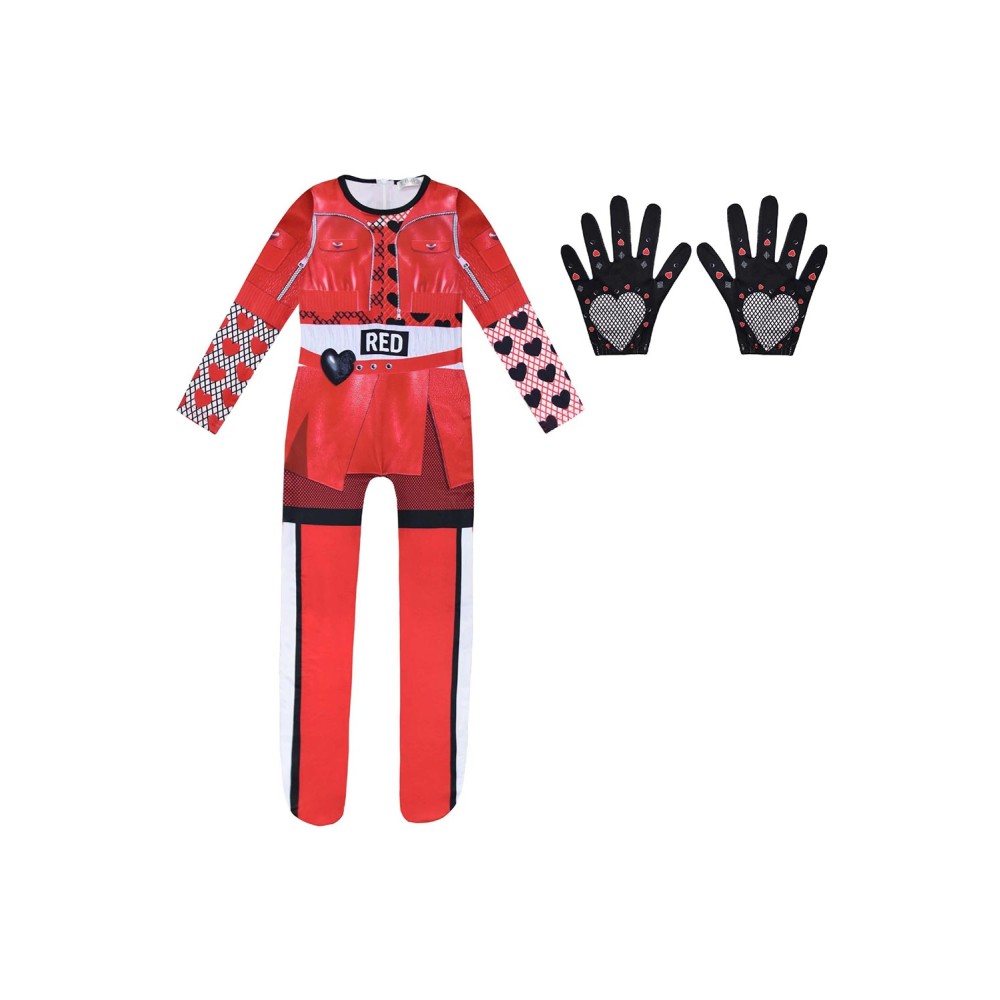 Descendants: The Rise of Red Princess Red Kids Children Jumpsuit Suit Cosplay Costume Halloween Carnival Outfit